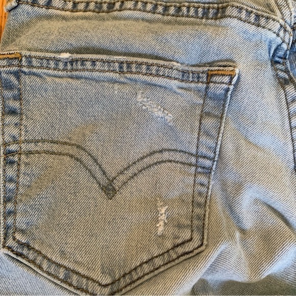 Levi’s 511 Slim Fit Light Wash Distressed Red Tab Mid-Rise Jeans Unisex 29W 32L - Picture 7 of 10